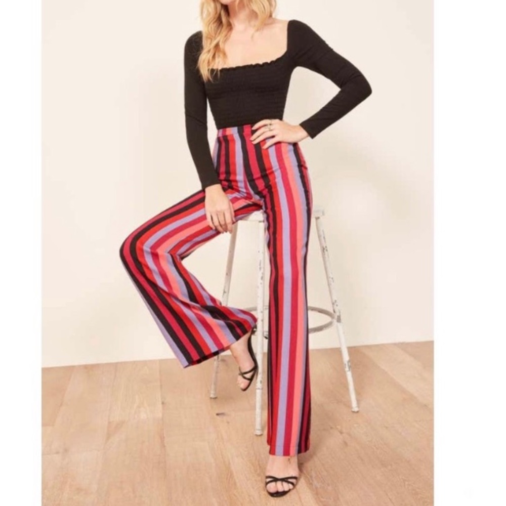 Reformation Sorrenti Wide Leg Pant in Pink Sz 4